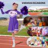 imageLOLANTA Girls Cheerleader Uniform Long Sleeve Cheerleading Dress Kids Halloween Costumes Party Outfit Christmas Gifts 513YPurple