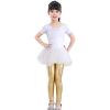 imageLOLANTA Girls Metallic Leggings Kids Stretchy Tights Ankle Length Shiny Dance PantsGold