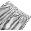 imageLOLANTA Girls Metallic Leggings Kids Stretchy Tights Ankle Length Shiny Dance PantsSilver