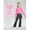 imageLOLANTA Girls Sequin Flare Pants Sparkle Bell Bottoms Kids Elastic Waist Glitter Disco Dance TrousersBlack