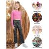 imageLOLANTA Girls Sequin Flare Pants Sparkle Bell Bottoms Kids Elastic Waist Glitter Disco Dance TrousersBlack
