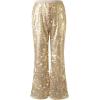 imageLOLANTA Girls Sequin Flare Pants Sparkle Bell Bottoms Kids Elastic Waist Glitter Disco Dance TrousersChampagne