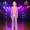 imageLOLANTA Girls Sequin Flare Pants Sparkle Bell Bottoms Kids Elastic Waist Glitter Disco Dance TrousersPurple