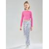 imageLOLANTA Girls Sequin Flare Pants Sparkle Bell Bottoms Kids Elastic Waist Glitter Disco Dance TrousersSilver