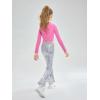 imageLOLANTA Girls Sequin Flare Pants Sparkle Bell Bottoms Kids Elastic Waist Glitter Disco Dance TrousersSilver