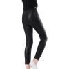 imageLOLANTA Girls Shiny Metallic Leggings Kids Stretchy Tights Ankle Length Shiny Dance PantsBlack