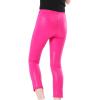 imageLOLANTA Girls Shiny Metallic Leggings Kids Stretchy Tights Ankle Length Shiny Dance PantsHot Pink