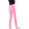imageLOLANTA Girls Shiny Metallic Leggings Kids Stretchy Tights Ankle Length Shiny Dance PantsPink