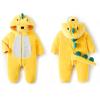 imageLOLANTA Toddler Dinosaur Animal Costume Unisex Baby Kids Flannel Hooded Romper Jumpsuit Dress Up OutfitYellow