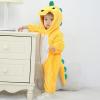 imageLOLANTA Toddler Dinosaur Animal Costume Unisex Baby Kids Flannel Hooded Romper Jumpsuit Dress Up OutfitYellow