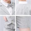 imageSummer Boys Suit Dress Clothes Kids Wedding Ring Bearer Outfit 4Pcs Shirt Vest Shorts SetGrey