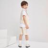 imageSummer Boys Suit Dress Clothes Kids Wedding Ring Bearer Outfit 4Pcs Shirt Vest Shorts SetKhaki