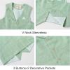 imageSummer Boys Suit Dress Clothes Kids Wedding Ring Bearer Outfit 4Pcs Shirt Vest Shorts SetSage Green