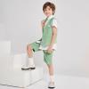 imageSummer Boys Suit Dress Clothes Kids Wedding Ring Bearer Outfit 4Pcs Shirt Vest Shorts SetSage Green