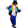 imageLOLANTA Boys Girls Color Block Jacket Track Pants Sets Hip Hop Dance Patchwork Clothes Unisex StreetwearBlueb