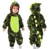 imageLOLANTA Toddler Dinosaur Animal Costume Unisex Baby Kids Flannel Hooded Romper Jumpsuit Dress Up OutfitTiedye Green