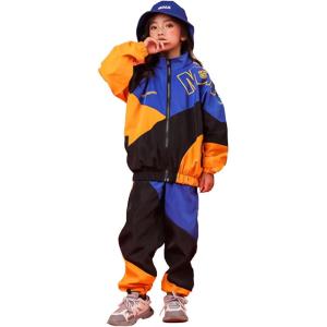 imageLOLANTA Boys Girls Color Block Jacket Track Pants Sets Hip Hop Dance Patchwork Clothes Unisex StreetwearBlue