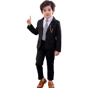 imageLOLANTA Boys Suit 2PCs Tuxedo Jacket Formal Wedding Ring Bearer Outfit Birthday Proms Dinner BlazersBlack