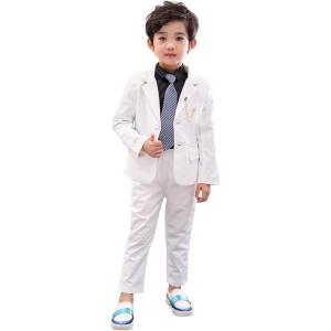 imageLOLANTA Boys Suit 2PCs Tuxedo Jacket Formal Wedding Ring Bearer Outfit Birthday Proms Dinner BlazersWhite