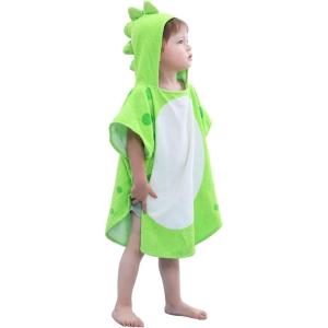 imageLOLANTA Kids Boys Girls Bath Towels Hooded Dinosaur Terry Cloth Cover ups Childrens Beach Towel Pool Swim Poncho CottonGreenANew13TGreenb