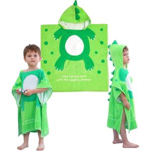 imageLOLANTA Kids Boys Girls Bath Towels Hooded Dinosaur Terry Cloth Cover ups Childrens Beach Towel Pool Swim Poncho CottonGreenANew13TGreennew
