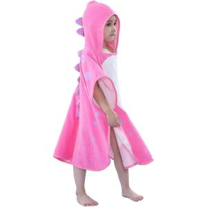 imageLOLANTA Kids Boys Girls Bath Towels Hooded Dinosaur Terry Cloth Cover ups Childrens Beach Towel Pool Swim Poncho CottonGreenANew13TPinknew
