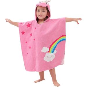 imageLOLANTA Kids Boys Girls Bath Towels Hooded Dinosaur Terry Cloth Cover ups Childrens Beach Towel Pool Swim Poncho CottonGreenANew13TPinkunicorn