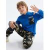 imageCamo Clothes for Boys Long Sleeve Hoodie and Pants Sets Kids 2 Piece Casual Outfits SweatsuitsBlue