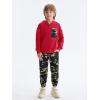 imageCamo Clothes for Boys Long Sleeve Hoodie and Pants Sets Kids 2 Piece Casual Outfits SweatsuitsRed