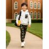 imageCamo Clothes for Boys Long Sleeve Hoodie and Pants Sets Kids 2 Piece Casual Outfits SweatsuitsWhite