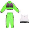 imageGirls Dance Clothing Set Hip Hop Modern Jazz Team Performance Costume Girls Dance Wear SetsGreen