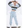 imageGirls Dance Clothing Set Hip Hop Modern Jazz Team Performance Costume Girls Dance Wear SetsLight Blue