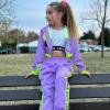 imageGirls Dance Clothing Set Hip Hop Modern Jazz Team Performance Costume Girls Dance Wear SetsPurple