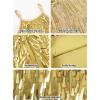 imageLOLANTA 2Pcs Girls Sequin Fringe Dress Salsa Cha Cha Tassel Latin Dance Dress ampamp Shorts Adjustable Spaghetti Strap 513 YrsGold