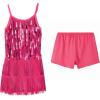 imageLOLANTA 2Pcs Girls Sequin Fringe Dress Salsa Cha Cha Tassel Latin Dance Dress ampamp Shorts Adjustable Spaghetti Strap 513 YrsRosepink