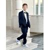 imageLOLANTA 4Pcs Boys Shiny Suits Formal Tuxedo Kids Glitter Performance Blazer and Pants with Shirt for Christmas 512 YearsNavy