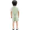 imageLOLANTA 4Pcs Summer Boys Suit Kids Dress Clothes Shirt Vest Shorts Bow Tie Waistcoat Tuxedo Wedding Ring Bearer OutfitGreen