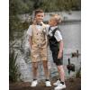 imageLOLANTA 4Pcs Summer Boys Suit Kids Dress Clothes Shirt Vest Shorts Bow Tie Waistcoat Tuxedo Wedding Ring Bearer OutfitKhaki
