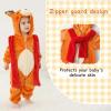 imageLOLANTA Baby Girls Elk Costumes Infant Romper Toddlers Fleece Hooded Jumpsuit Cute Colorful Bodysuit Christmas GiftsOrange Elk