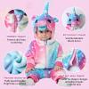 imageLOLANTA Baby Toddler Girls Onepiece Jumpsuit Infant Fleece Hooded Rompers Double Way Zipper Closure 6 Months3TBlue Unicorn