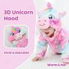imageLOLANTA Baby Toddler Girls Onepiece Jumpsuit Infant Fleece Hooded Rompers Double Way Zipper Closure 6 Months3TColorful Unicorn