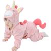 imageLOLANTA Baby Toddler Girls Onepiece Jumpsuit Infant Fleece Hooded Rompers Double Way Zipper Closure 6 Months3TPink Unicorn
