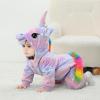 imageLOLANTA Baby Toddler Girls Onepiece Jumpsuit Infant Fleece Hooded Rompers Double Way Zipper Closure 6 Months3TPurple Unicorn