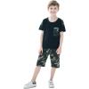 imageLOLANTA Boy Summer Clothes Kids Casual 2 Piece Outfit Cotton TShirt Camouflage Shorts SetBlack