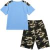 imageLOLANTA Boy Summer Clothes Kids Casual 2 Piece Outfit Cotton TShirt Camouflage Shorts SetBlue