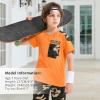 imageLOLANTA Boy Summer Clothes Kids Casual 2 Piece Outfit Cotton TShirt Camouflage Shorts SetOrange