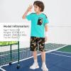 imageLOLANTA Boy Summer Clothes Kids Casual 2 Piece Outfit Cotton TShirt Camouflage Shorts SetTurquoise