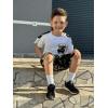 imageLOLANTA Boy Summer Clothes Kids Casual 2 Piece Outfit Cotton TShirt Camouflage Shorts SetWhite