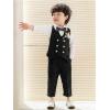 imageLOLANTA Boys 4Piece Formal Suit Wedding Ring Bearer Outfit Vest Pants with Dress Shirt Bow Tie for Graduation 213 YearsBlack