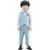 imageLOLANTA Boys 4Piece Formal Suit Wedding Ring Bearer Outfit Vest Pants with Dress Shirt Bow Tie for Graduation 213 YearsBlue